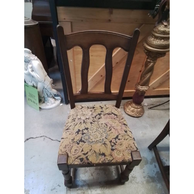 LOT DE 4 CHAISES ASSISES FLEURS 