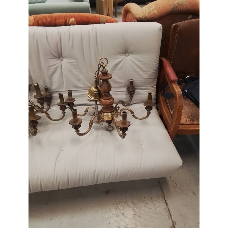 LUSTRE BOIS 6 FEUX
