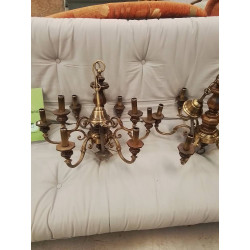 LUSTRE BOIS 9 FEUX