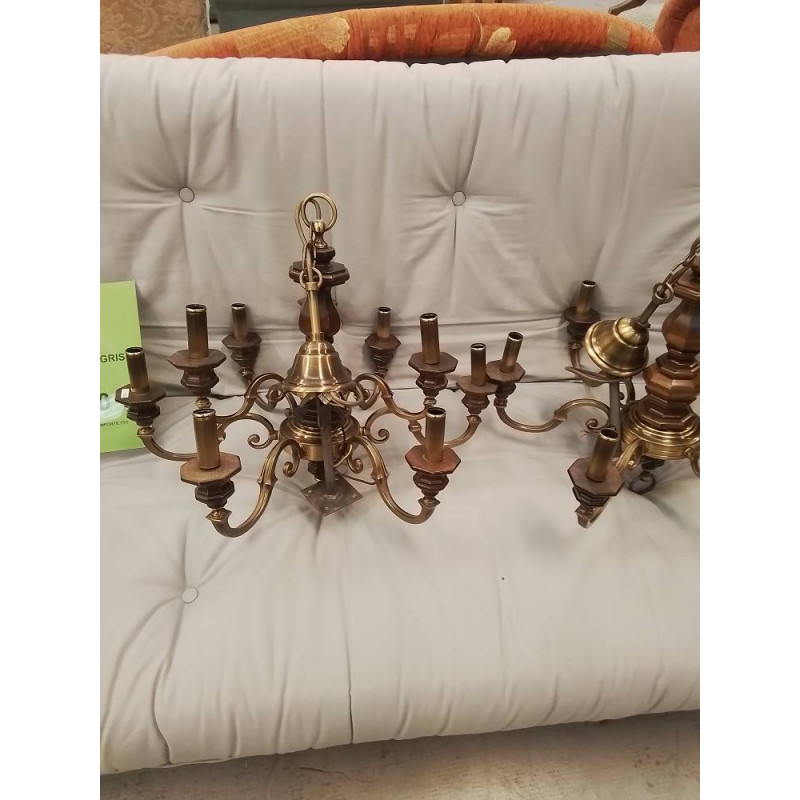 LUSTRE BOIS 9 FEUX