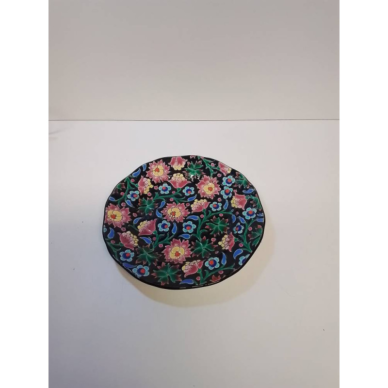 ASSIETTE EMAUX DE  LONGWY FLEURS