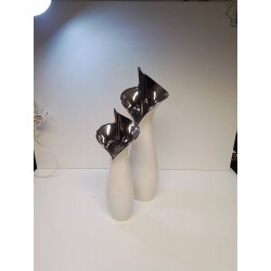 LOT VASES MODERNE BLANC ET...