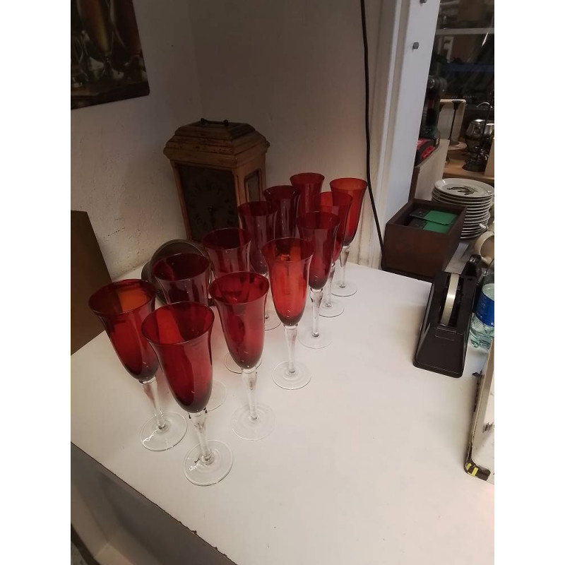 LOT DE 6 VERRES ROUGE LA PIECE