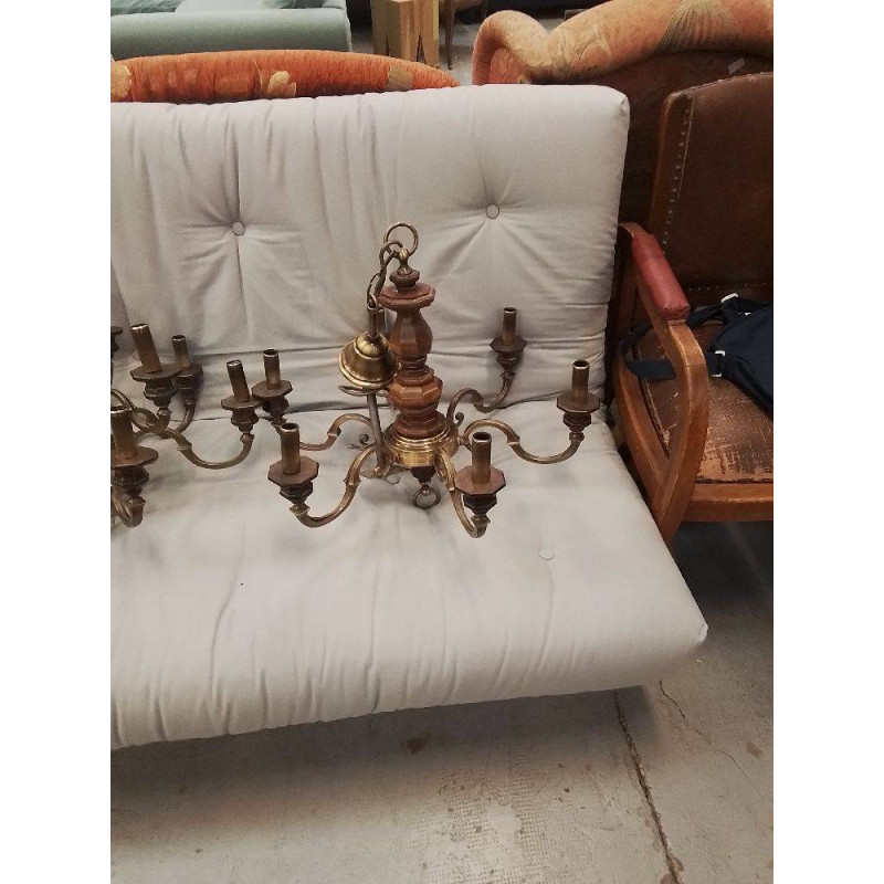 LUSTRE BOIS 6 FEUX