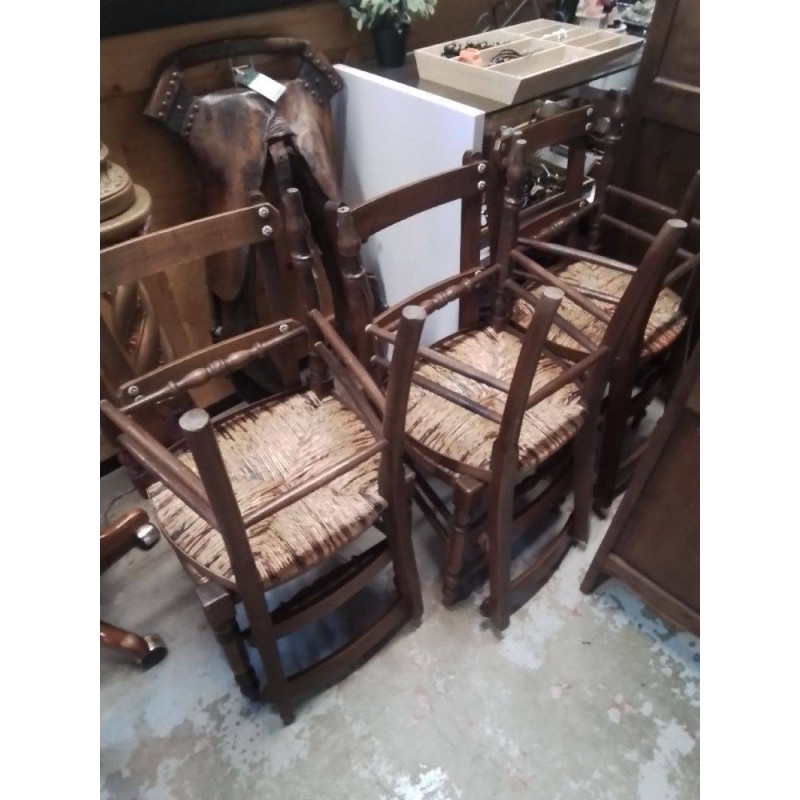 LOT 6 CHAISES ANCIENNE ASSISES OSIER