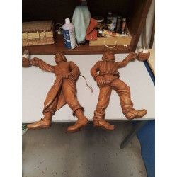 APPLIQUE BOIS SCULPTÉ HOMME...