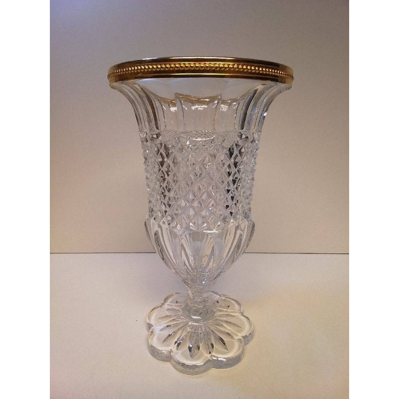 VASE CISELÉ CERCLAGE DORÉ 