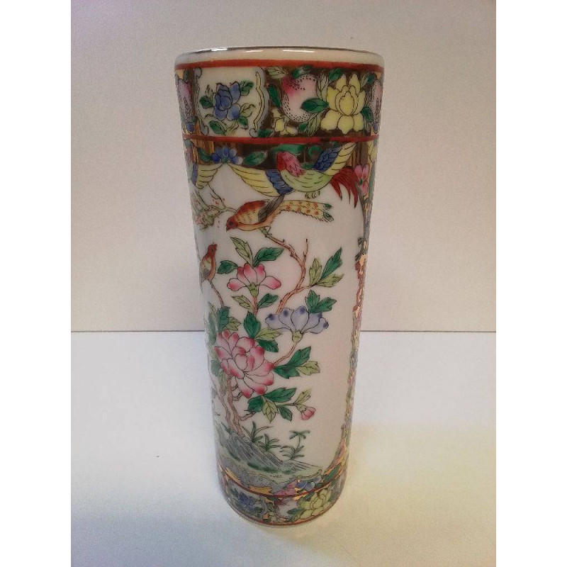 VASE CYLINDRE ASIATIQUE 