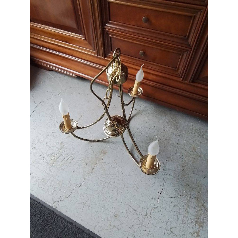 LUSTRE 3 FEUX METAL DORE