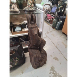 STATUE BOIS SCULPTÉ CHAMOIS GM