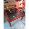 TABLE VINTAGE VERRE FUMÉ 