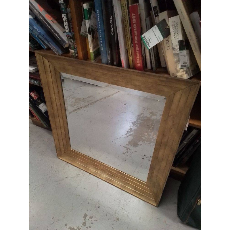 MIROIR BORD DORÉ VERRE BISEAUTÉ 