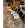 CHAISE EXTERIEUR VINTAGE JAUNE OU BLEU LA PIECE