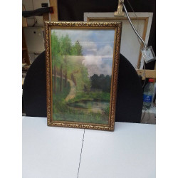 PASTEL BORD DE LAC  SIGNEE