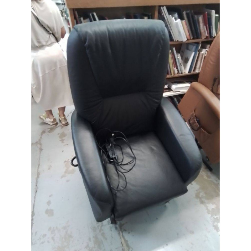 FAUTEUIL RELAX RELEVEUR CUIR NOIR