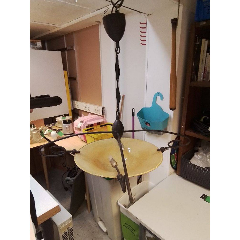 SUSPENSION METAL ET VERRE 2 FEUX