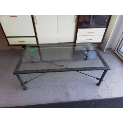 TABLE BASSE METAL ET VERRE 