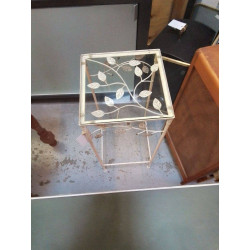 C9NSOLE METAL ET VERRE BLANC