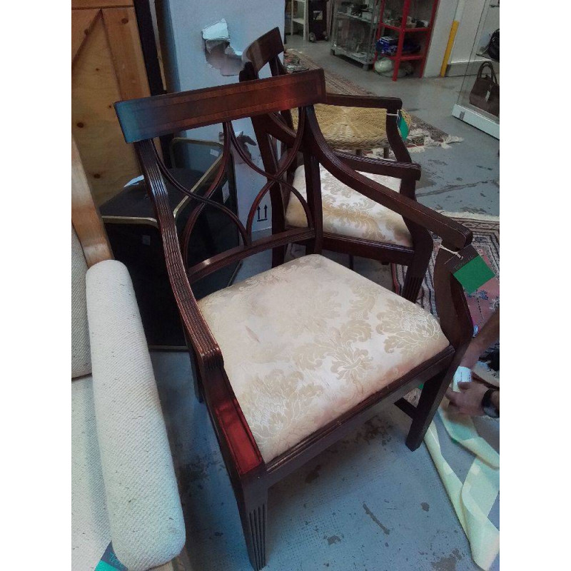 FAUTEUIL REPRODUX STYLE ANGLAIS EN ACAJOU 