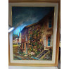 HUILE SUR TOILE DECOR VILLAGEOIS 