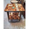 DESSERTE A ROULLETTES DECOR DAMIER 