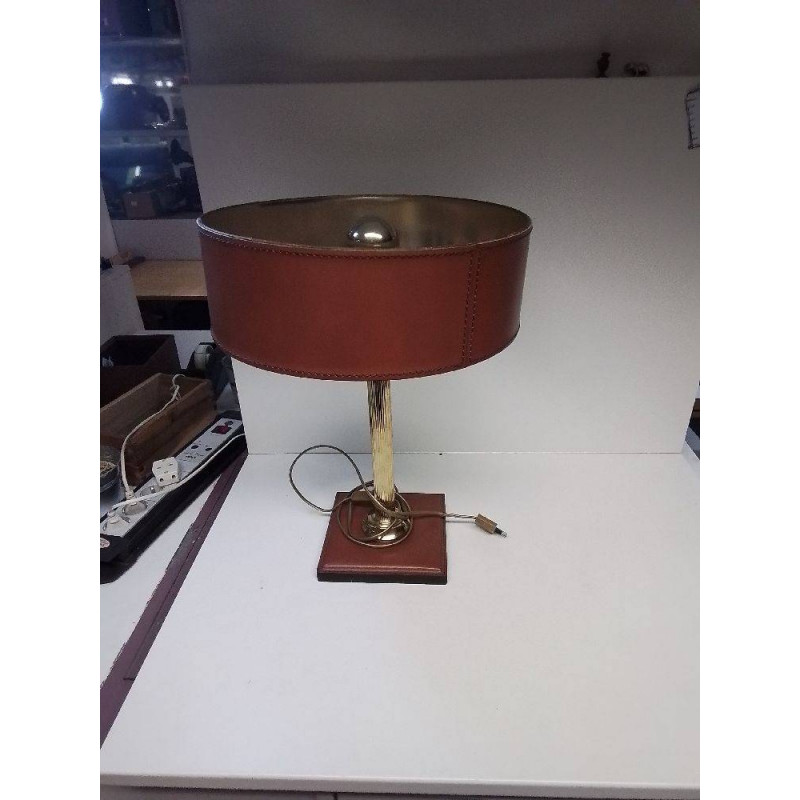 LAMPE BUREAU GENUINE LEATHER STYLE J ADNET