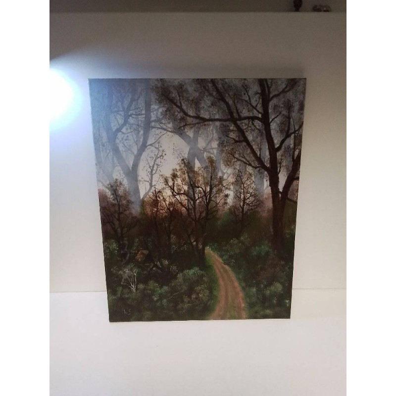 HUILE SUR TOILE FORET SIGNE