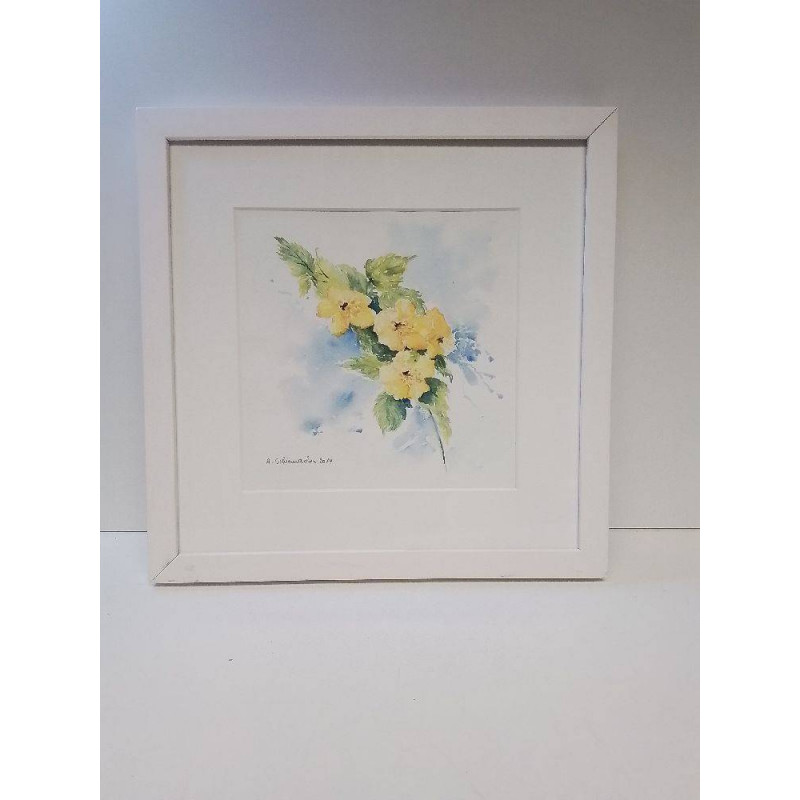 AQUARELLE FLEURS SIGNEE