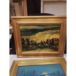 HUILE SUR TOILE BORD DE MER...