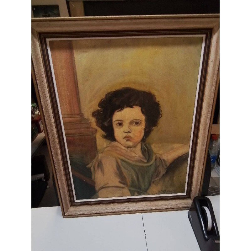 HUILE SUR TOILE VISAGE SIGNEE