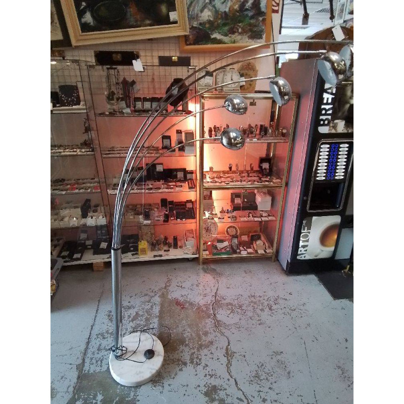 LAMPE METAL PIED MARBRE