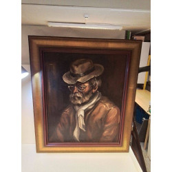 HUILE SUR TOILE HOMME SIGNEE