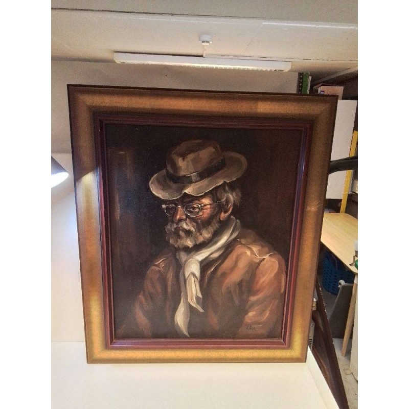HUILE SUR TOILE HOMME SIGNEE
