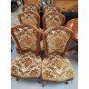 LOT 6 CHAISES STYLE LOUIS XV VELOURS