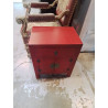 CHEVET ROUGE ASIATIQUE 1 TIROIR 2 PORTES 