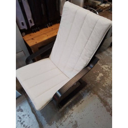 FAUTEUIL IKEA NOIR TISSU BLANC