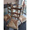 LOT DE 4 CHAISES ASSISES PAILLÉES 