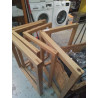 TABLE PLATEAU VERRE PIÈTEMENT BOIS HABITAT 