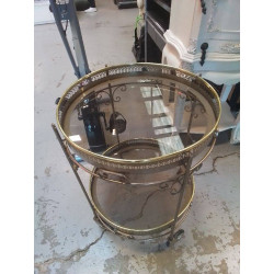 DESSERTE VINTAGE A ROULETTES 