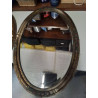 MIROIR ANCIEN OVALE BORD DORÉ 