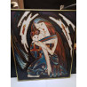 HUILE SUR TOILE DAME ENFANT SIGNEE 
