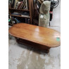 TABLE BASSE OVALE BOIS MASSIF