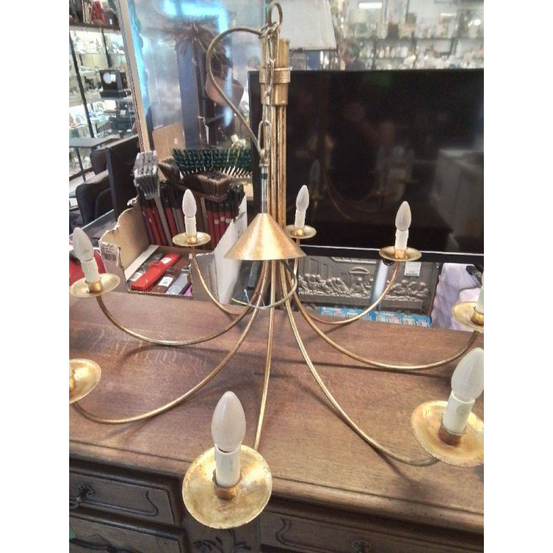 LUSTRE METAL DORE 8 FEUX MASCA