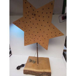 LAMPE BOIS ETOILES 