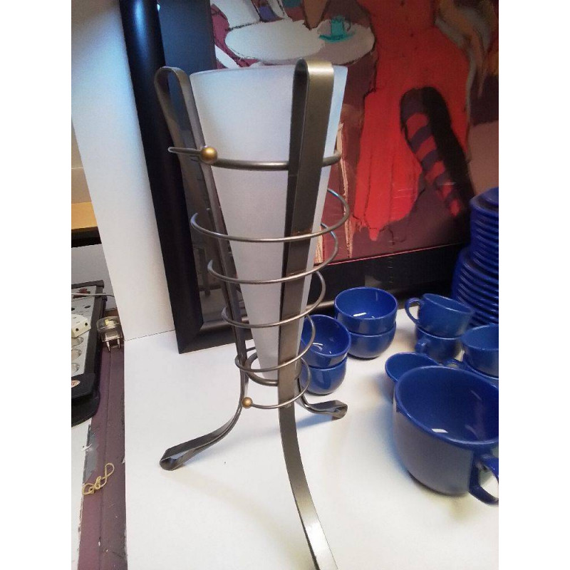 VASE METAL ET VERRE 
