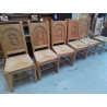 LOT DE 6 CHAISES ASSISES PAILLEES CHENE MASSIF 