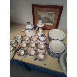 SERVICE PORCELAINE BLEU ET...