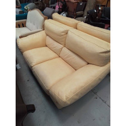 CANAPE CUIR BLANC ECRU 2...
