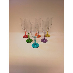 LOT VERRE PIED COULEUR