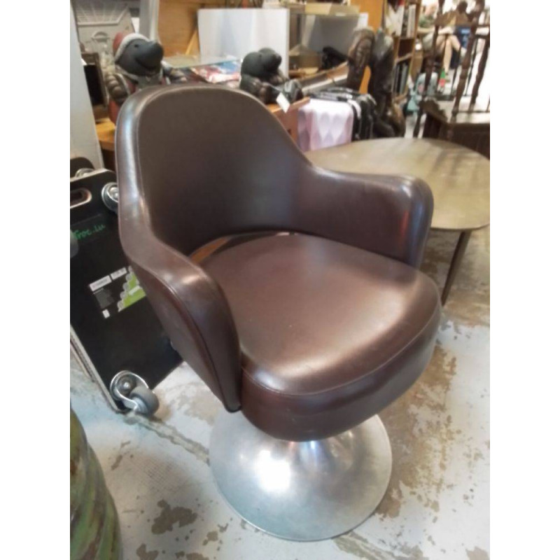 FAUTEUIL VINTAGE TON BRUN 